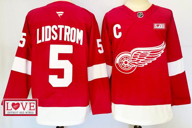Men Detroit Red Wings #5 Lidstrom Red Fanatics 2025 NHL Jersey style 6->kansas city chiefs->NFL Jersey